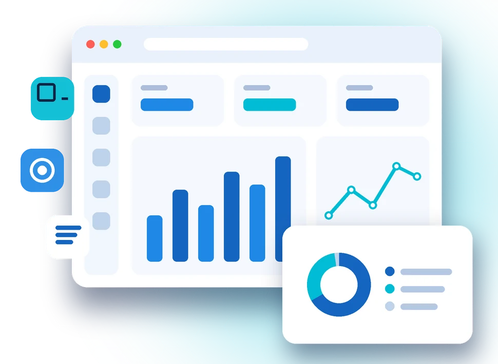 Odoo ERP dashboard with sales charts and reports